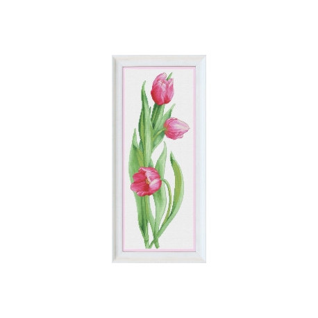 Набір для вишивання хрестиком OLanTa VN-050 Рожеві тюльпани фото