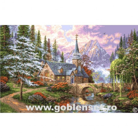 Набор для вышивания гобелен Goblenset G1023 Часовня в горах фото