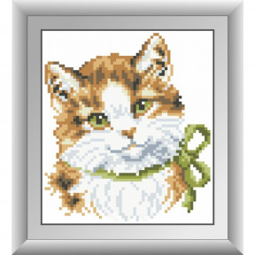 Набор для рисования камнями алмазная живопись Dream Art Зеленоглазый котенок (квадратные, полная) 30364D