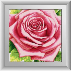 Набор для рисования камнями алмазная живопись Dream Art Розовая роза (квадратные, полная) 30360D