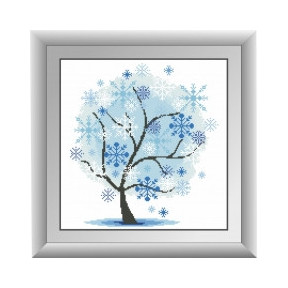 Набор для рисования камнями алмазная живопись Dream Art Зимнее дерево (квадратные, полная) 30315D
