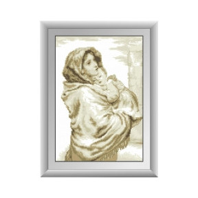Набор для рисования камнями алмазная живопись Dream Art Мадонна с младенцем (квадратные, полная) 30305D