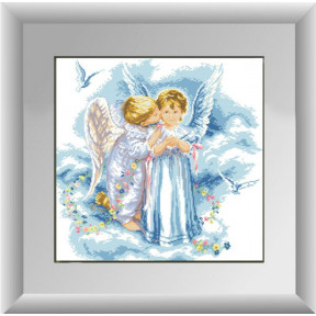 Набор для рисования камнями алмазная живопись Dream Art Поцелуй ангелов (квадратные, полная) 30225D