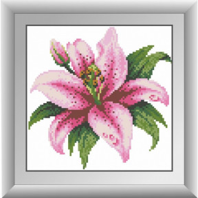 Набор для рисования камнями алмазная живопись Dream Art Розовая лилия (квадратные, полная) 30285D