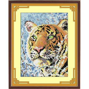 Набор для рисования камнями алмазная живопись Dream Art Заснеженный Тигр (квадратные, полная) 30311D
