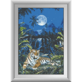 Набор для рисования камнями алмазная живопись Dream Art Лунный тигр (квадратные, полная) 30319D