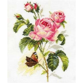 Набор для вышивки крестом Алиса 2-13 Роза и бабочка