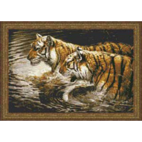 Набор для вышивания  Kustom Krafts 98637 Wading Tigers
