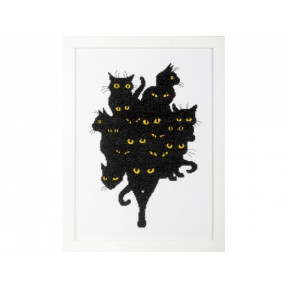 Набір для вишивання хрестиком RTO M670 Серед чорних котів