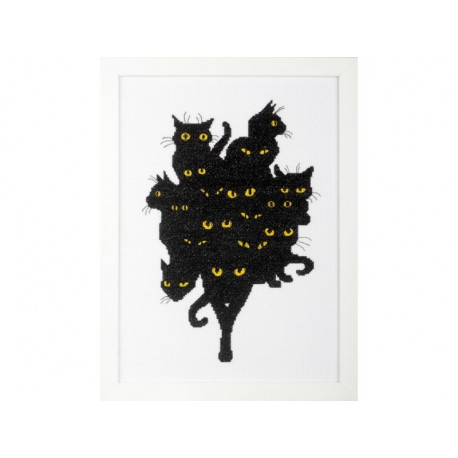 Набор для вышивки крестом RTO M670 Среди черных котов фото