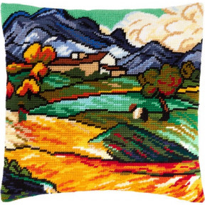 Набор для вышивки подушки Чарівниця V-162 «Гора Госсье и ферма Сен-Поль», В. ван Гог.