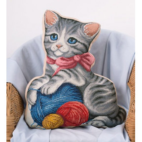 Набір для вишивання хрестиком Panna ПД-1884 Подушка Моє кошеня
