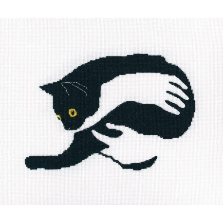 Набор для вышивки крестом RTO M669 Среди черных котов фото