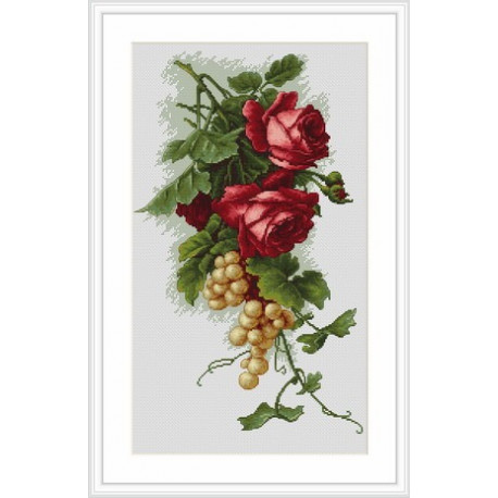 Набір для вишивки Luca-S Червоні троянди з виноградом B2229 фото