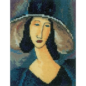 Набір для вишивання хрестиком RTO EH336 Портрет жінки в капелюсі.