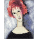 Набор для вышивки крестом EH335 Девушка с рыжими волосами фото