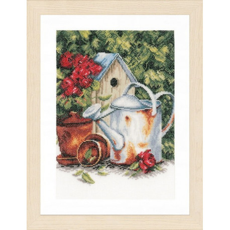 Набор для вышивания Lanarte PN-0167124 Watering can & birdhouse