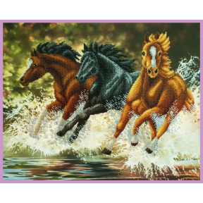 Набор для вышивания Картины Бисером Р-325 Бегущие лошади фото