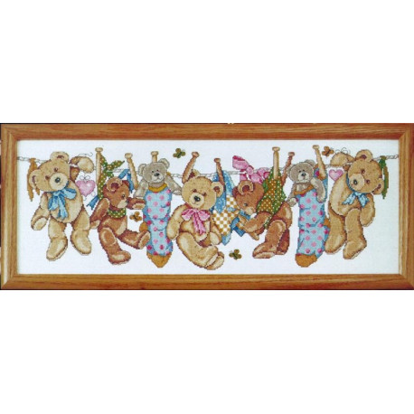 Набор для вышивания Design Works 9418 On The Line Teddies фото