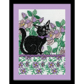 Набір для вишивання Design Works 2805 Lilac Floral Cat фото