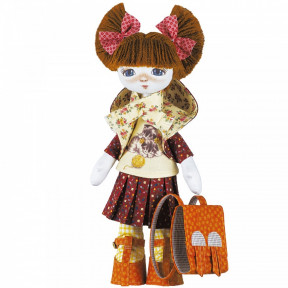 Набор для шитья куклы на льняной основе. Текстильная кукла Нова Слобода К1016 Первоклассница