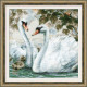 Набір для вишивання хрестиком Ріоліс 1726 Білі лебеді фото