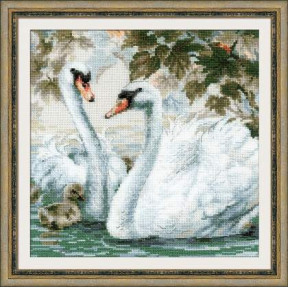 Набір для вишивання хрестиком Ріоліс 1726 Білі лебеді