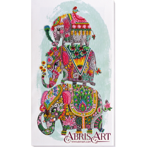 Набір для вишивання бісером на полотні Абріс Арт АВ-605 «Три слони на щастя»