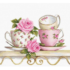 Набір для вишивання хрестиком Luca-S BA2327 Чайні чашки з трояндами