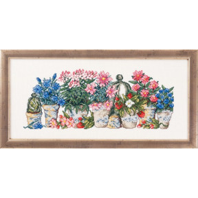 Набір для вишивання Permin 12-5185 Pink/blue flowers