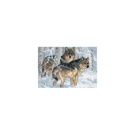 Набір для вишивки хрестиком Dimensions 65004 Winter Wolves фото