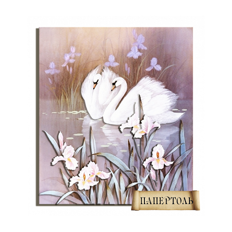 Картина из бумаги Папертоль РТ150040 "Лебеди" фото