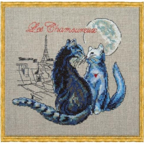 Набор для вышивания крестом NIMUЁ 114-P004 KA (Aida) Les Chamoureux/Пылкие коты