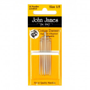 Набір коротких штопальних голок Short Cotton Darners №5 John James JJ14505