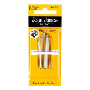 Набір голок для вишивання гладдю із закругленим кінчиком №1/5(12 шт) John James JJ13515