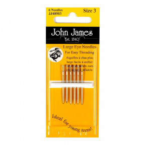 Набір голок для шиття з великим вушкам №3 (6шт) John James JJ48503