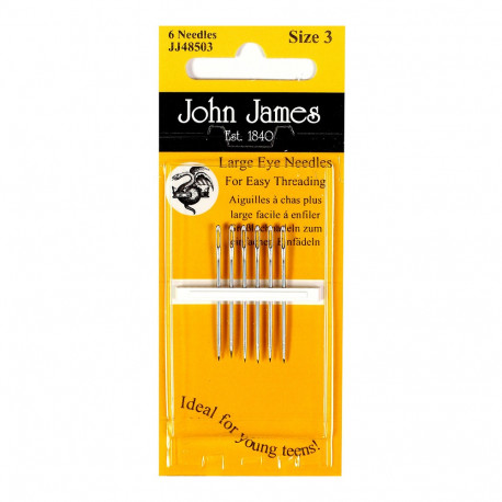 Набор игл для шитья c большим ушком №3 (6шт) John James JJ48503