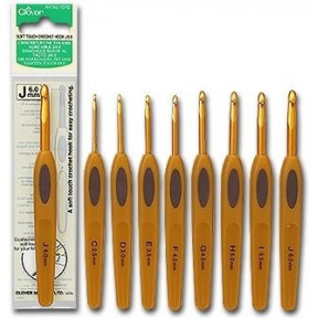 Крючок для вязания алюминиевый с мягкой ручкой 1031-3.0 Clover (Япония)