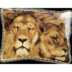 Набор для вышивки подушки Чарівна Мить 410ч Львы