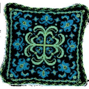 Набор для вышивки подушки Чарівна Мить 333/3ч Синие кружева фото