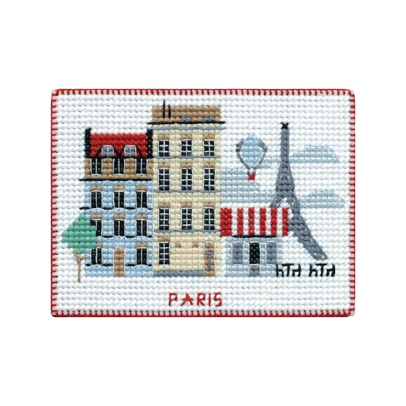Париж, набор для вышивания крестиком с рамкой, 3,5х5,5см, мулине DMC хлопок PTO