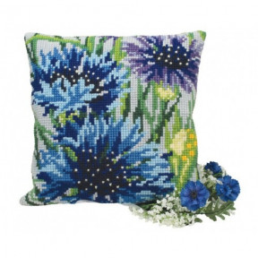 Подушка для вишивання хрестиком Collection DArt 5108 Cool Blue Cornflowers