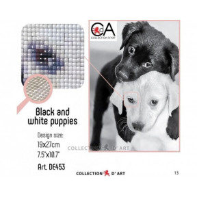 Набор стразами в технике алмазной вышивки Collection DArt DE453 Белый и черный щенок
