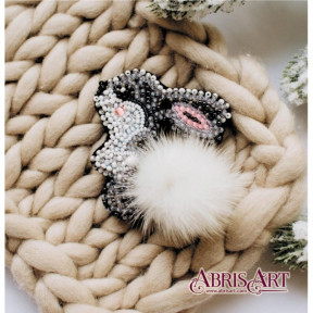 Набор для вышивки бисером украшения на натуральном художественном холсте Абрис Арт AD-026 Зайка