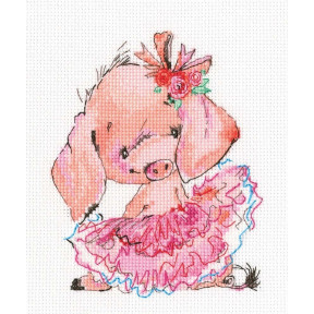 Набор для вышивки крестом RTO C314 Розовая балерина фото