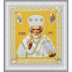 Набор для вышивания бисером  Картины Бисером Р-369 Икона Святителя Чудотворца (золото) ажур