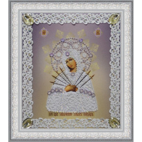 Набір для вишивання бісером Картини Бісером Р-373 Ікона Божої Матері Семистрільна (ажур)