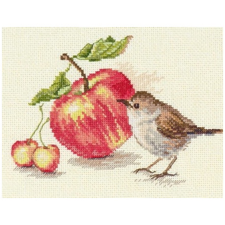 Набор для вышивки крестом Алиса 5-22 Птичка и яблоко фото