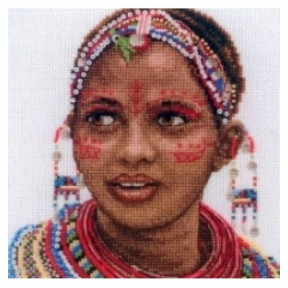 Набір для вишивання Anchor MAIA 05037 Masai Woman Portrait / Портрет жінки Масаєв