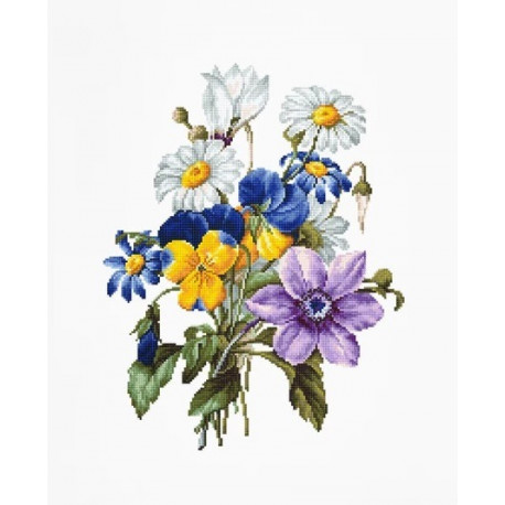 Набір для вишивання хрестиком Luca-S Букет квітів B2348 фото